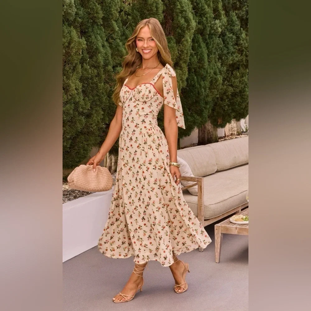 Floral Print Chiffon Dress